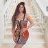 Star Sexy Heavy Industry Beads Printed Mesh V neck Strap Tube Top Backless Bandage One Piece Dress by Ragazza