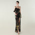 Sequin Mesh Craft Beaded Evening Dress off the Shoulder High Slit Fishtail Dress Swing Cocktail Social Socialite by Ragazza