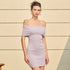 Off Shoulder Sleeveless Bow Bandage Slim Fit Solid Color Sexy Short Sheath Dress by Ragazza