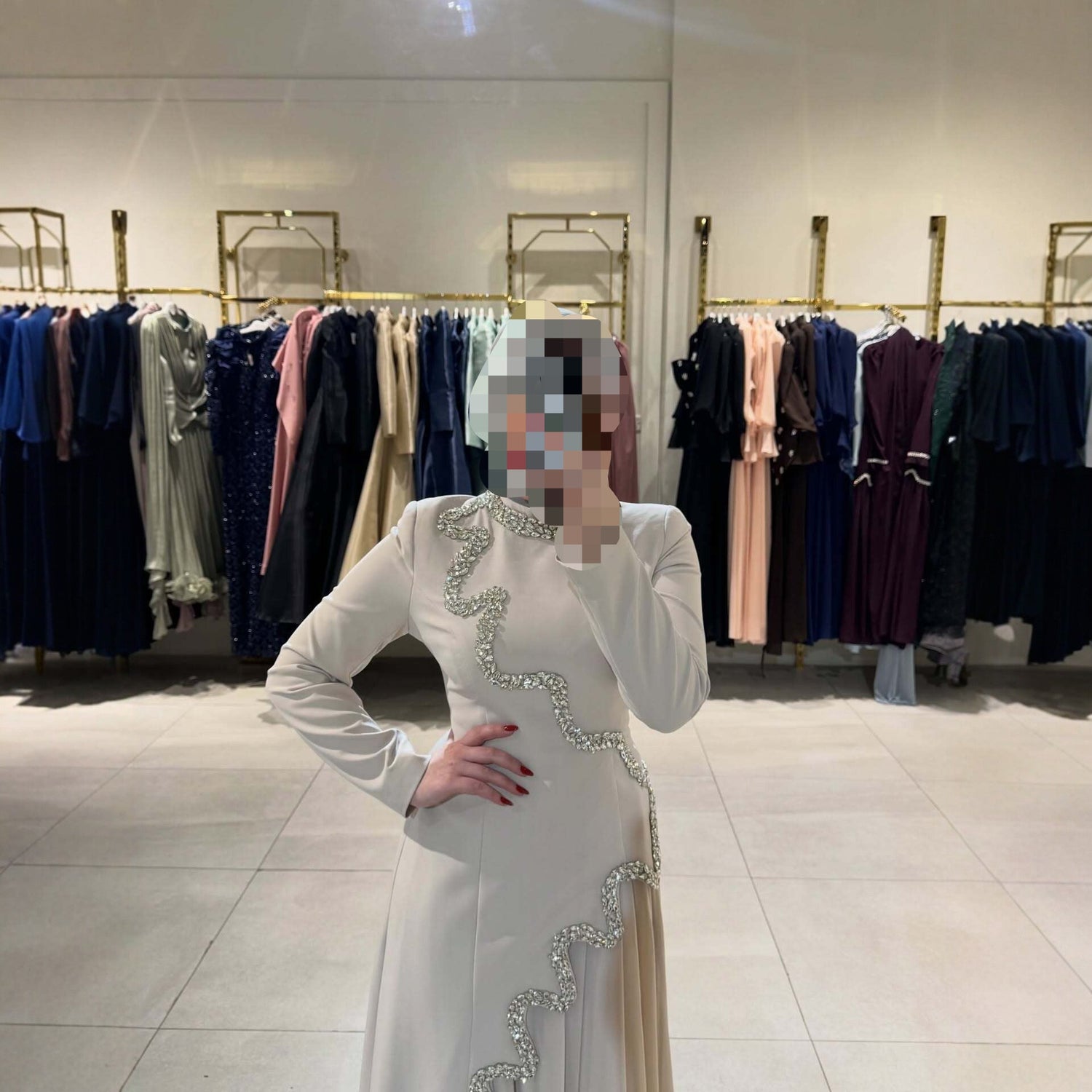 Women Beaded Ribbon Elegant Evening Maxi Dress  DestGlow