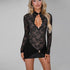 Women Clothing Winter Printed Sexy Lace Cutout Slim Fit Sheath Dress for Women by Ragazza