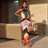 Colorblock Women High Grade French Hip Dress High Collar Halter Long Summer Dress  DestGlow