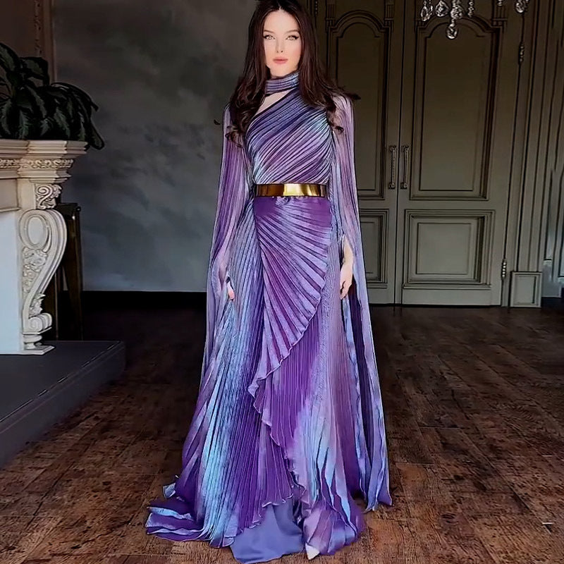 Summer Long Shawl Split Graceful Formal Dress Belt Dress by Ragazza