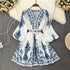 Spring Women Fashionable V neck Long Sleeve Bohemian Printed Dress by Ragazza