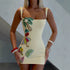 Sexy Three Dimensional Pattern Decoration Slim Short Sling Bandage One Piece Dress  DestGlow