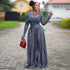 Summer Women Clothing Tight Waist Sheath Print Street A line Dress round Neck Long Sleeve Micro Transparent Dress by Ragazza