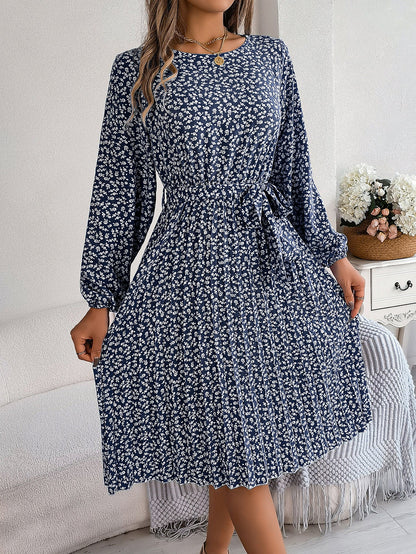 Spring Summer Casual Long Sleeved Floral Large Hem Pleated Women Clothing by Ragazza