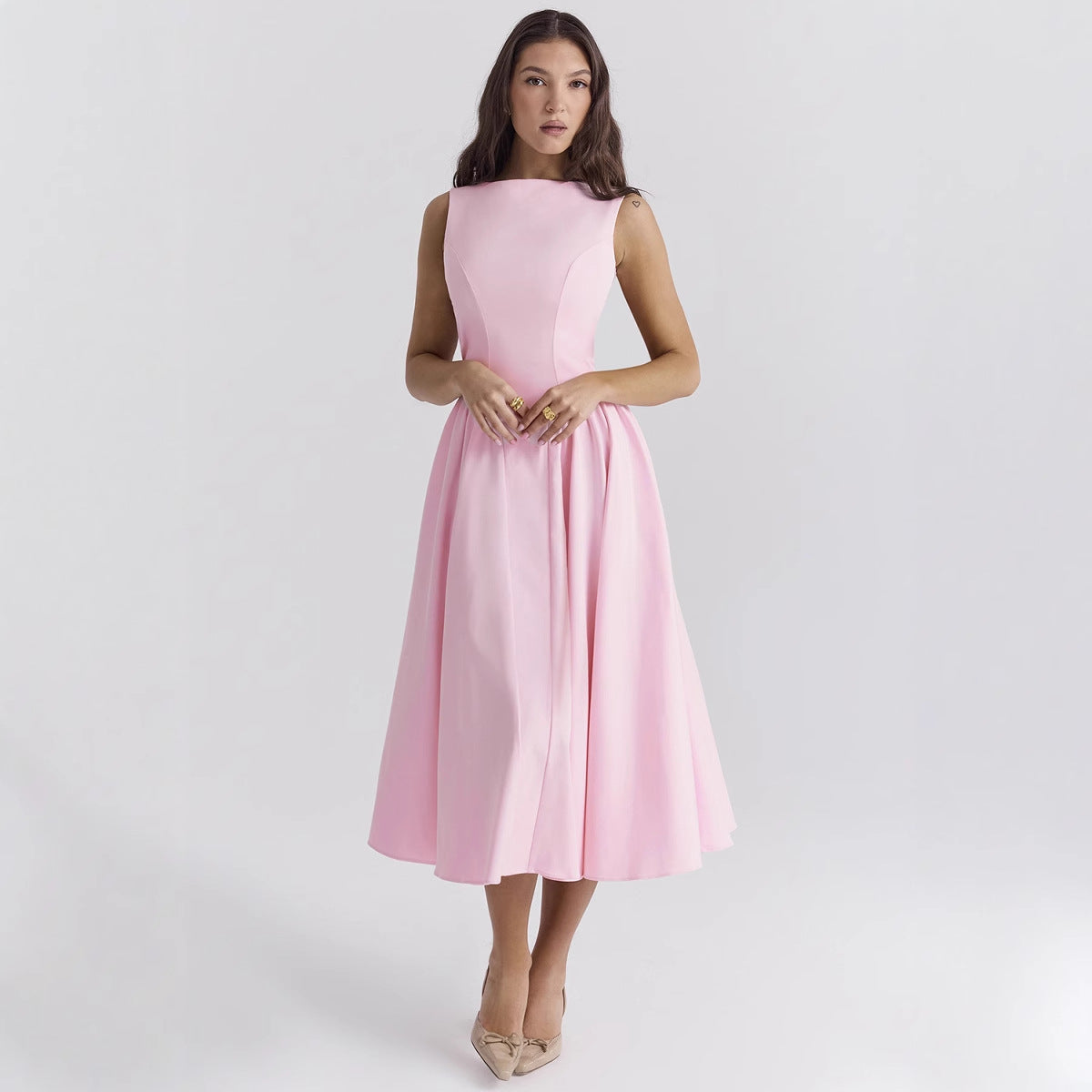 Summer Women Sexy Elegant Backless Solid Color Backless Dress Women by Ragazza