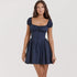 Sweet Spicy Women Dress Boning Corset Slim Fit Sexy Puff Sleeve Square Collar Dress Women by Ragazza