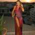 Spring Summer Women Clothing Sexy Backless Deep High Waist Slim V Split Dress by Ragazza
