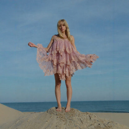 French Romantic Lace Suspender Layered Dress Vacation Lotus Leaf Women Summer Elegant Dress  DestGlow