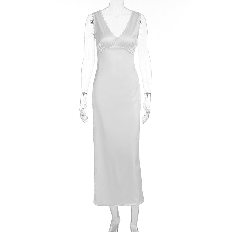 Women Clothing Summer French Entry Lux High Sense Graceful Fashionable Sleeveless Slim Dress by Ragazza