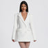 Women Clothing Autumn Solid Color Casual Slim Fit Suit Long Sleeve Bud Faux Pocket Dress by Ragazza