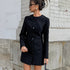 Autumn Niche Design round Neck Long Sleeve Waist Tight Slim Fit A line Dress Elegant Long Blazer for Women by Ragazza