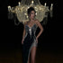 Spring Mid Length Sexy Dress Velvet Sexy High Split Beaded Heavy Industry by Ragazza