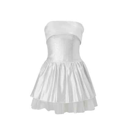 Women Clothing Spring Sexy Elegant Lady off Shoulder Tube Top Short Type Dress Women by Ragazza