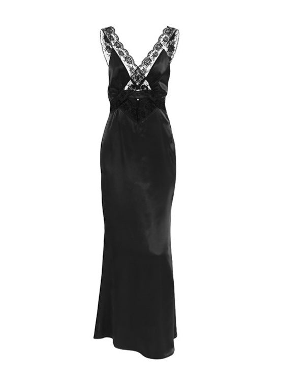 Spring Women Clothing Design Lace Elegant Black Sexy Cami Dress by Ragazza