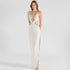 White Rhinestone Hollow Out Cutout out Dress Camisole Backless Maxi Dress Dress Slim Bandage by Ragazza