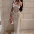 Women Clothing Sexy Patchwork Mesh Dress Solid Color V neck Long See through One Step Dress by Ragazza