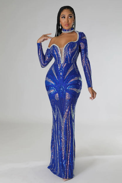 V Neck Halter Sequined Dress Women Slim Fit Host Party Women by Ragazza