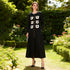 Long Sleeve round Neck Cardigan Autumn High Grade Fashionable All Match Waist Tight Contrast Color Dress by Ragazza