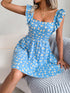 Spring Summer Backless Lace-up Daisy Print Casual Holiday Dress Women Clothing by Ragazza