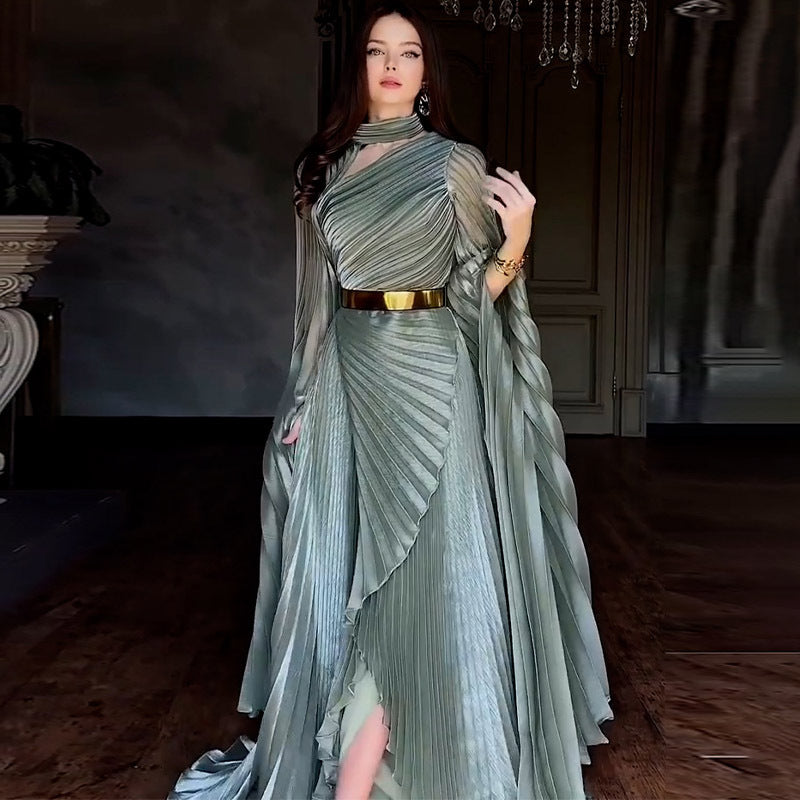 Summer Long Shawl Split Graceful Formal Dress Belt Dress by Ragazza