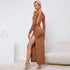 Hollow Out Cutout Sexy Backless Slit Hip Pleated Waist Tight Belly Covering Mid Length Dress by Ragazza