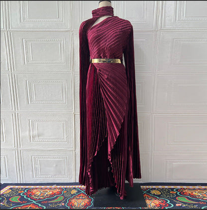 Summer Long Shawl Split Graceful Formal Dress Belt Dress by Ragazza