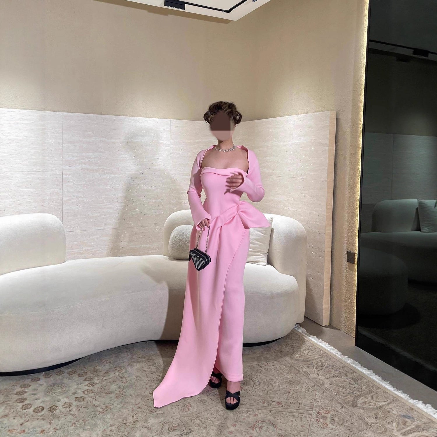 Summer Elegant Sexy Shawl Tube Top Slit Ball Dress Two Piece Set  DestGlow