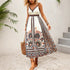 Backless Cami Dress Bohemian Ethnic Positioning Printing Vacation Casual Internet Influencer Long by Ragazza