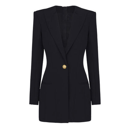 Spring Autumn High Solid Color Long Sleeve Slim Fit Office Ladies Business Dress Women by Ragazza