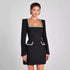 Elegant Slim Fit Slimming U Neck Long Sleeved Beaded Classic Dress Women by Ragazza