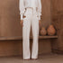 Women Clothing Autumn Niche Design Hollow Out Cutout out Casual Pants Fashionable All Match Loose White Trousers by Ragazza