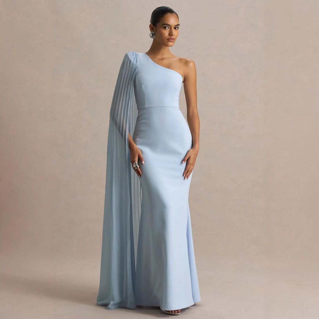 Spring Summer Shoulder Pleated Maxi Dress Holiday Party Women Dress by Ragazza