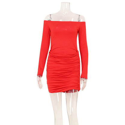 Women Clothing off Neck Waist Tight Sexy Hip Wrapped Dress by Ragazza