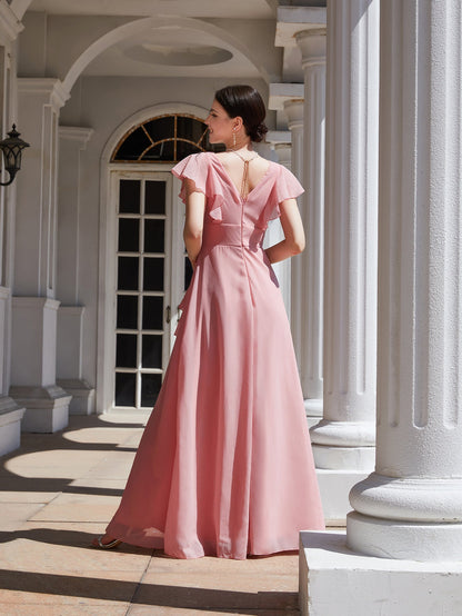 Autumn Winter Women Solid Color Slim Dress Bridesmaid Dress by Ragazza