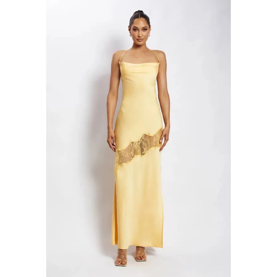 Dress Summer Sling Backless Gauzy Stitching Elegant Dress (3 Colors)  DestGlow