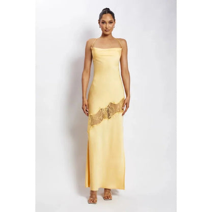 Dress Summer Sling Backless Gauzy Stitching Elegant Dress (3 Colors)  DestGlow