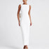 Socialite Black White Contrast Color Sleeveless Dress Spring Summer Sexy Backless Pearl Bow Dress  DestGlow