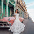 Summer Women Clothing off Shoulder Ruffled Hollow Out Cutout Wide Hem Lace Long Dress by Ragazza