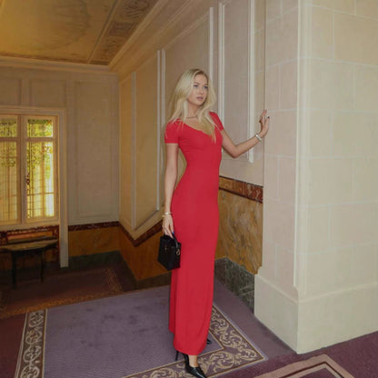 Spring Summer V neck Sexy Slim Fit Slimming Modal Dress Beach Mop Dress by Ragazza
