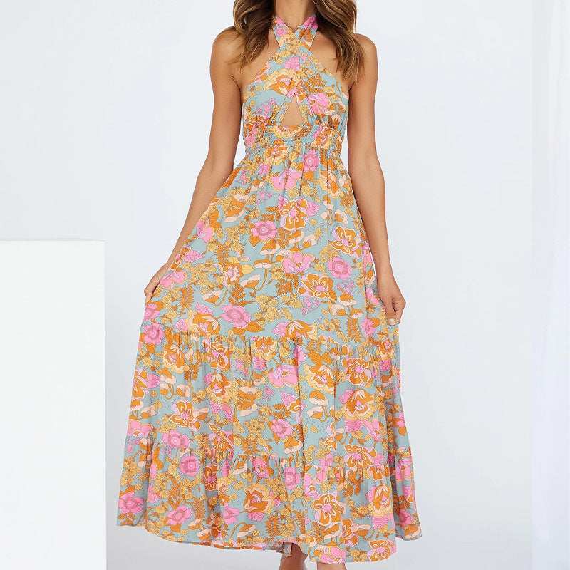 Women Dress Sexy Halter Backless Holiday Jumpsuit Beach Dress by Ragazza