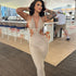 Sexy Pure Want to Hang Neck Wrapped Chest Hollow Out Stitching Lace up Dress for Women by Ragazza