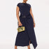 Summer Women Solid Color round Neck Slim Slimming Slit Dress by Ragazza