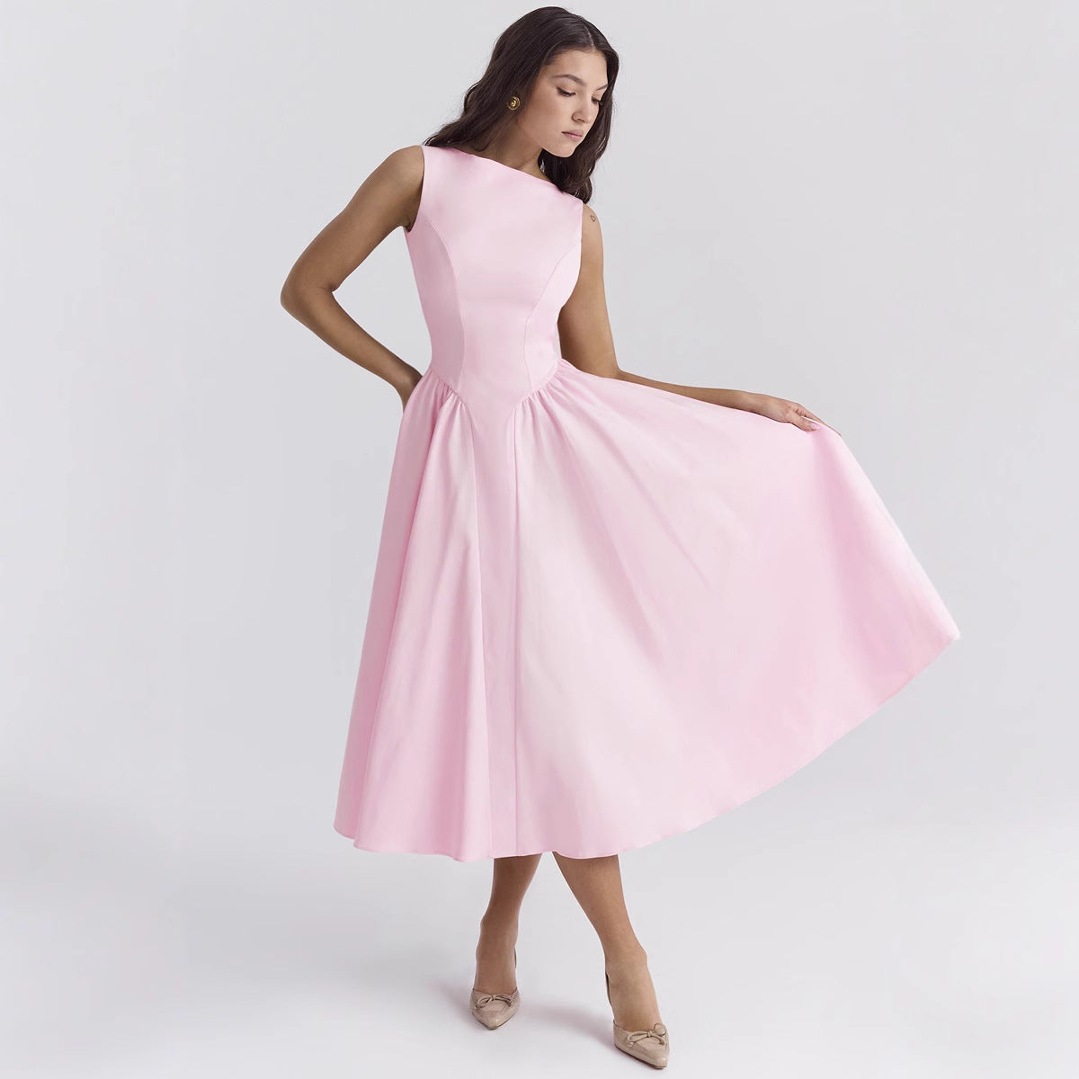 Summer Women Sexy Elegant Backless Solid Color Backless Dress Women by Ragazza