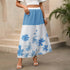 Summer Casual Multicolor Printing High Waist Long A line Skirt Women Clothing by Ragazza
