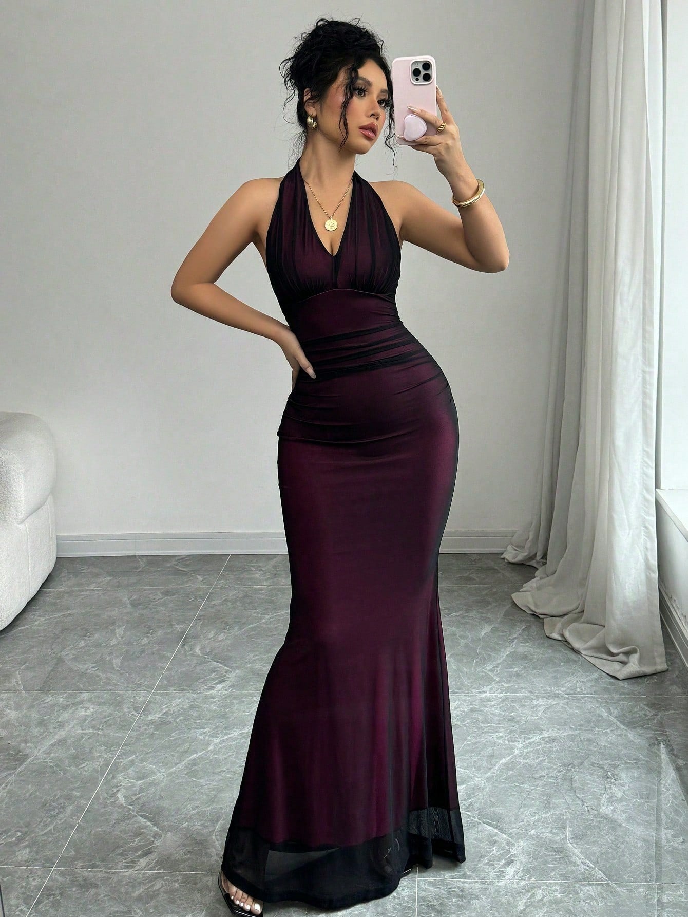 Women Clothing Summer Sexy Halter Mesh Sexy Sleeveless Dress by Ragazza
