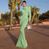 Fall Women Clothing Solid Color Turtleneck Backless Stitching Pleated Slim Fit Dress by Ragazza