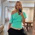 Sexy Waist Split Solid Color Short Sleeve Shoulder T shirt Sexy Street Casual Top by Ragazza